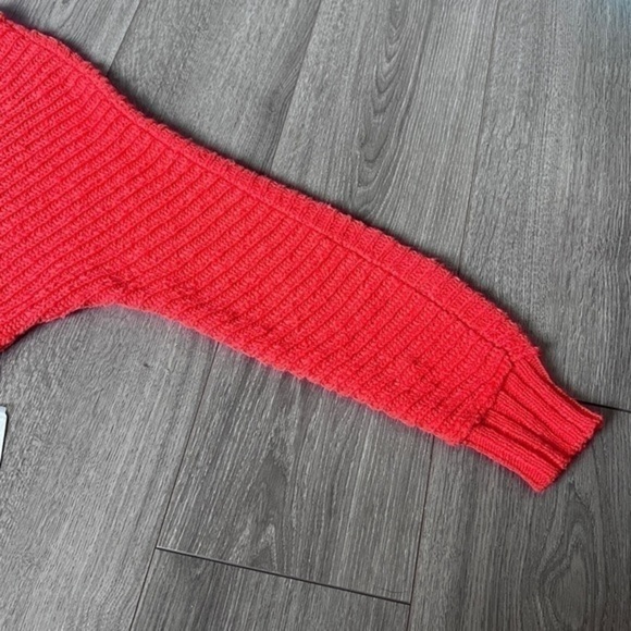 Free People Sunset V Neck Sweater In Red/Rouge Size Small - Picture 2 of 16